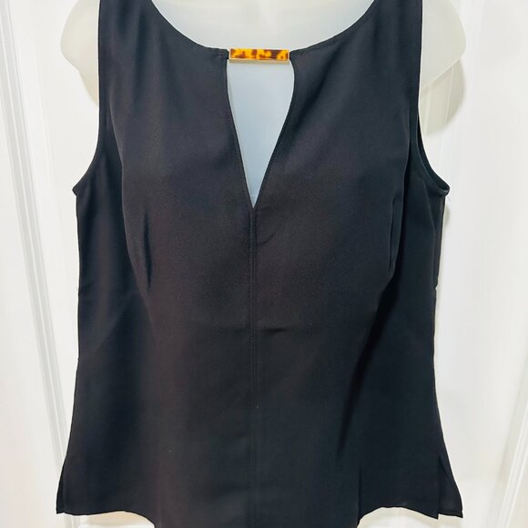 Ann Taylor Sleeveless Black Top w/Keyhole Front, Size M (NWOT) - Picture 4 of 9